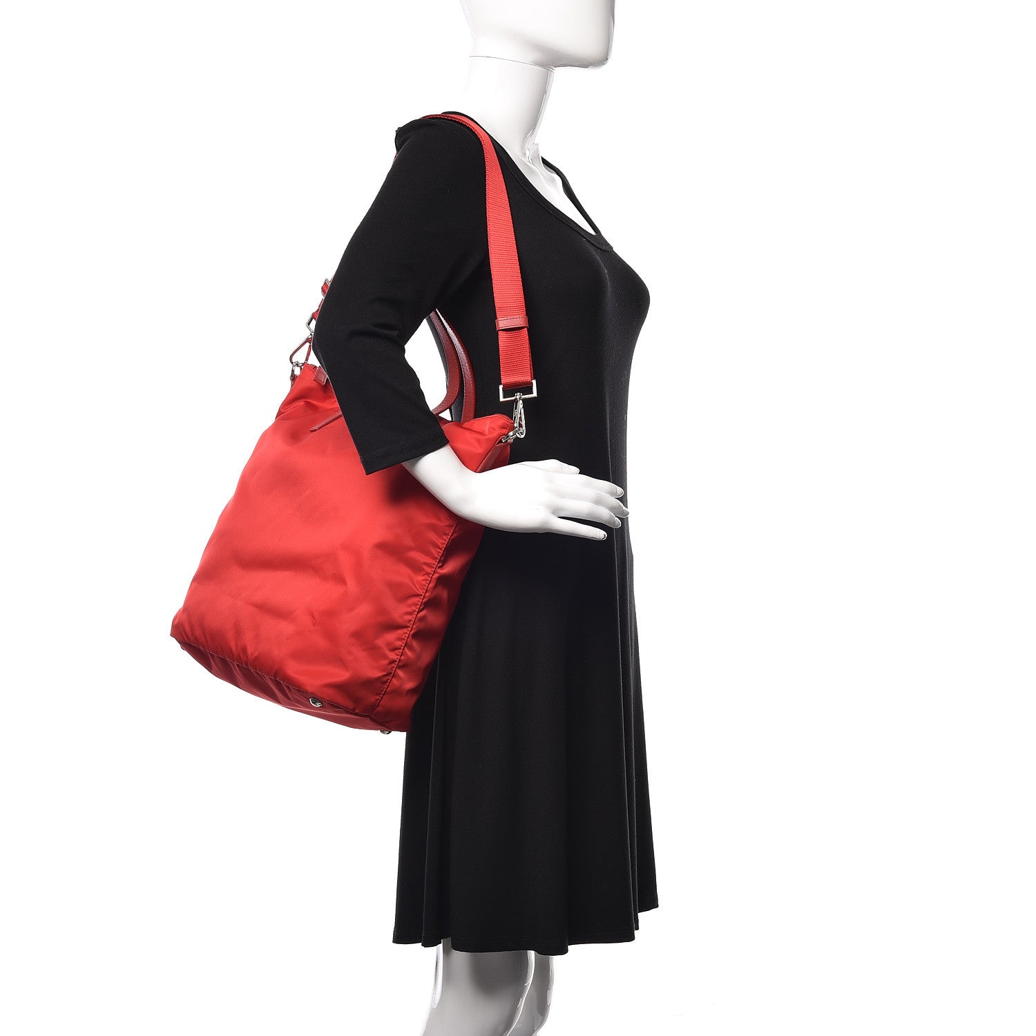 Prada Tessuto Nylon Vela Shopping Tote Rosso 2 of 11