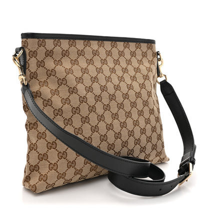 Gucci GG Monogram Web Flat Messenger Bag Black 3 of 10