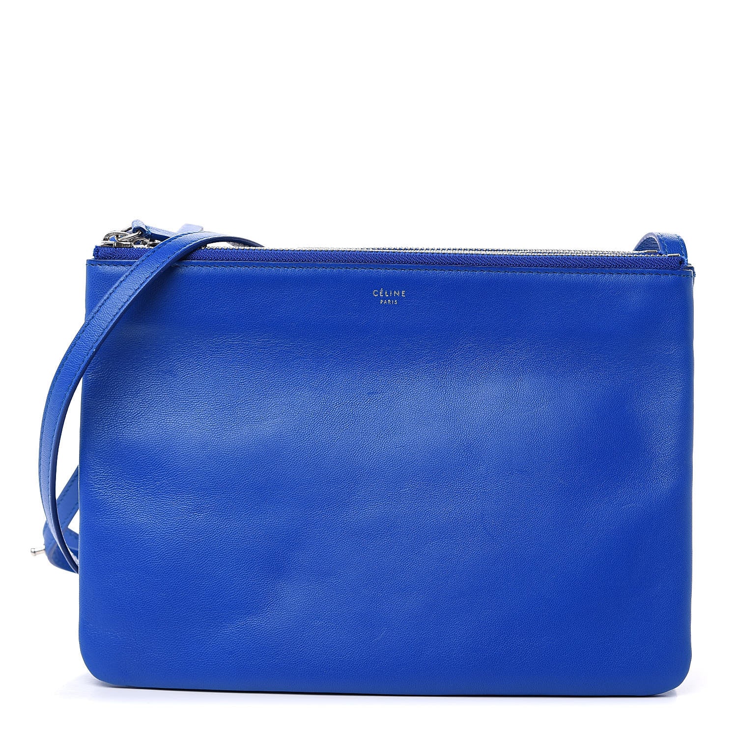 Celine Lambskin Large Trio Crossbody Bag Deep Blue 1 of 12