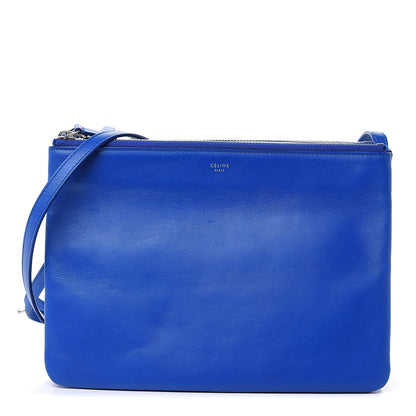 Celine Lambskin Large Trio Crossbody Bag Deep Blue 1 of 12