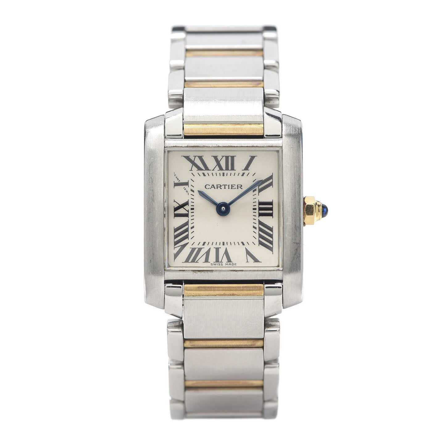 Stainless Steel 18K Yellow Gold 20mm Tank Francaise Quartz Watch