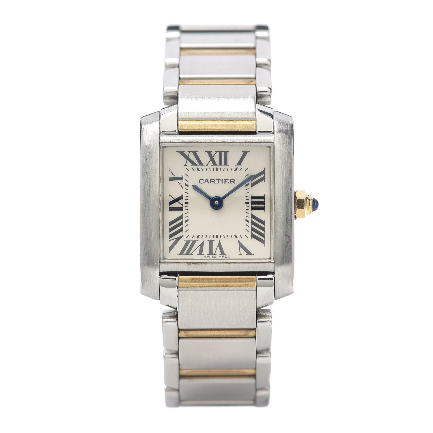 Cartier Stainless Steel 18K Yellow Gold 20mm Tank Francaise Quartz Watch 1 of 6