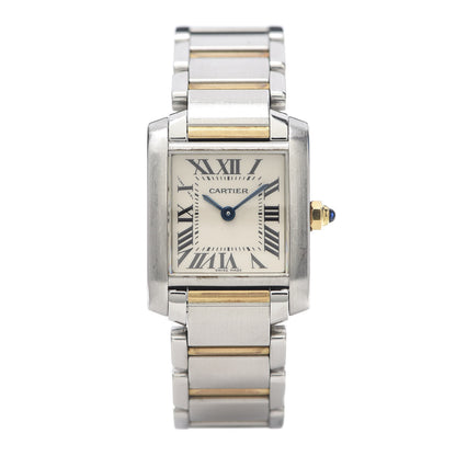 Cartier Stainless Steel 18K Yellow Gold 20mm Tank Francaise Quartz Watch 1 of 6