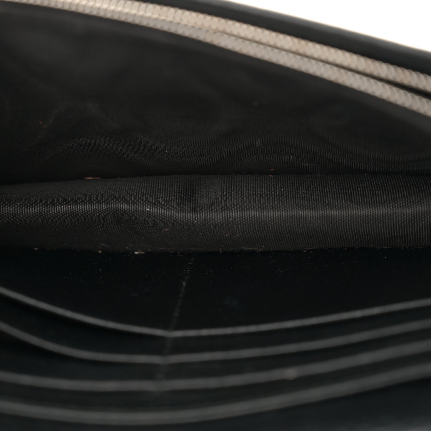 Dollar Calfskin Enamel Monochrome Mini GG Marmont Chain Wallet Black