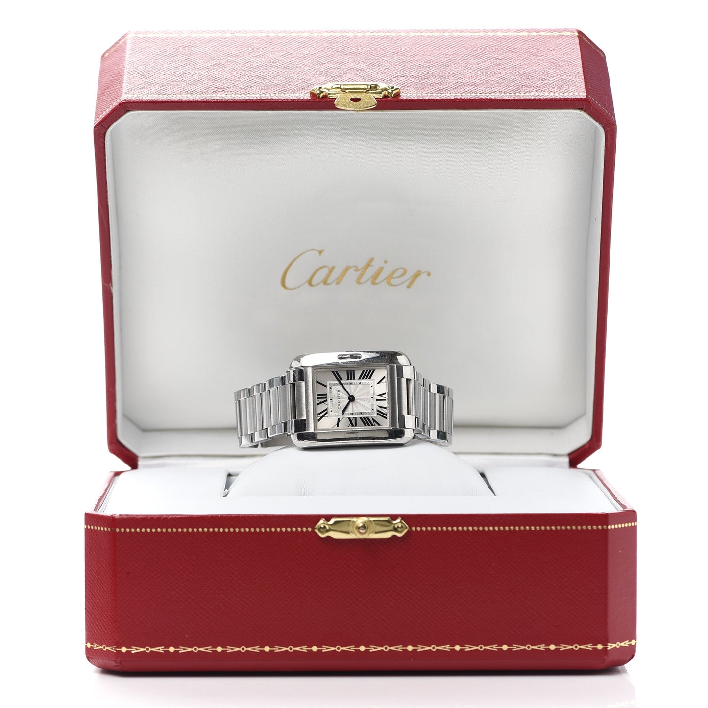 Stainless Steel 23mm Tank Anglaise Quartz Watch