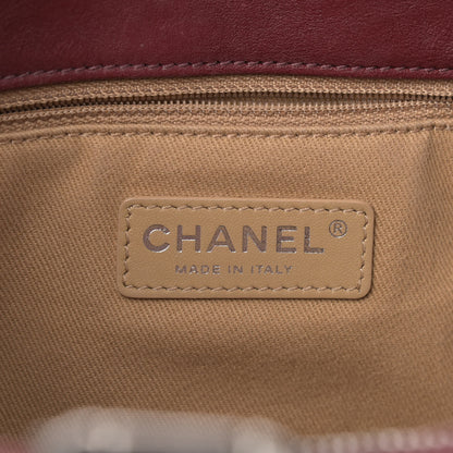 Chanel Calfskin Chevron Stitched Shopping Bag Dark Red 6 of 9