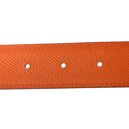 Hermes Epsom 32mm H Belt 85 Orange Gris Etain 3 of 5