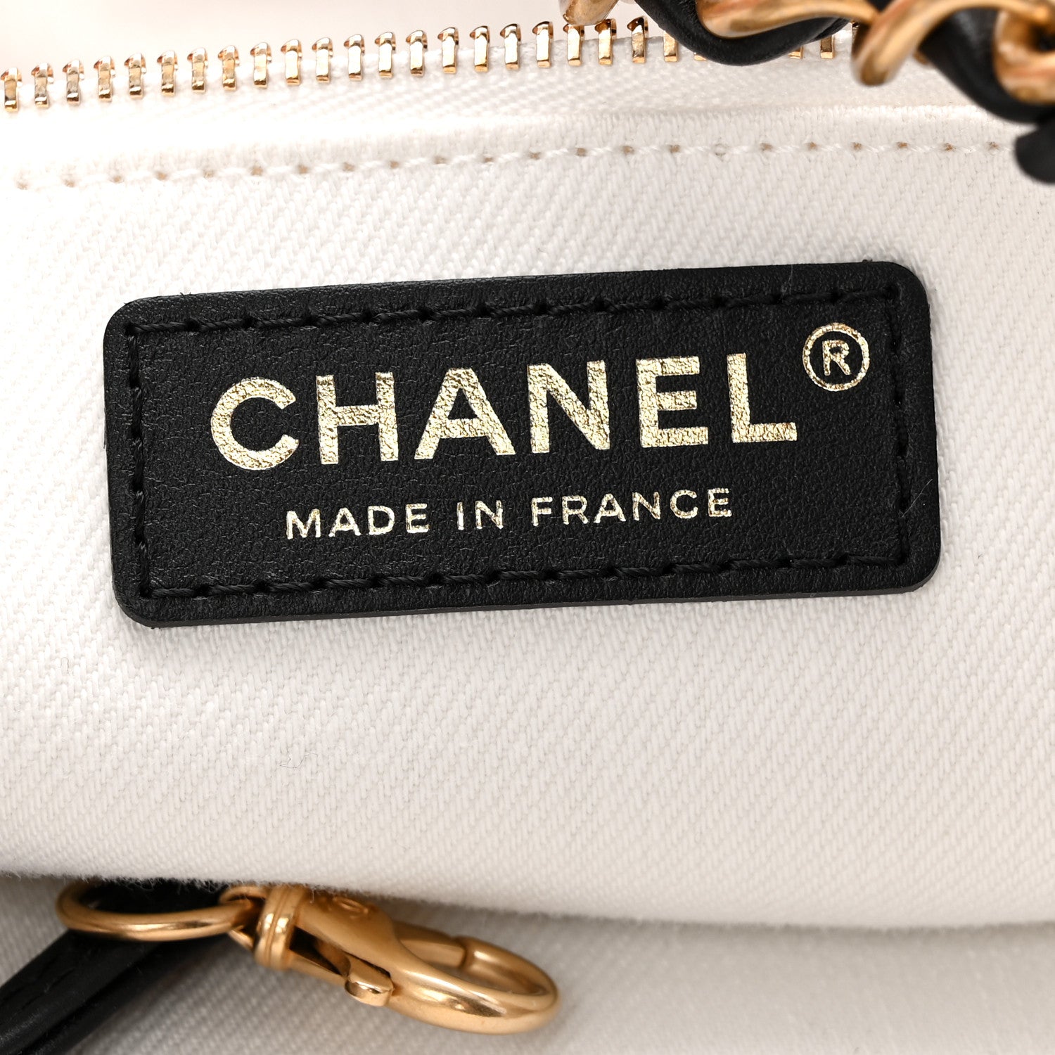 Chanel Denim Calfskin Quilted Coco Beach Small Shopping Tote White Black 7 of 11