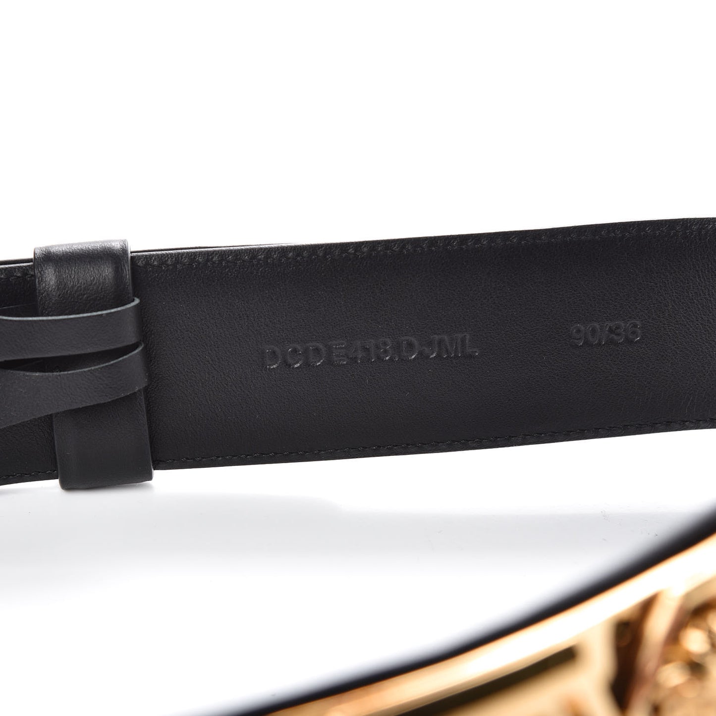 Calfskin Medusa Hass Brothers Waist Belt 90 36 Black