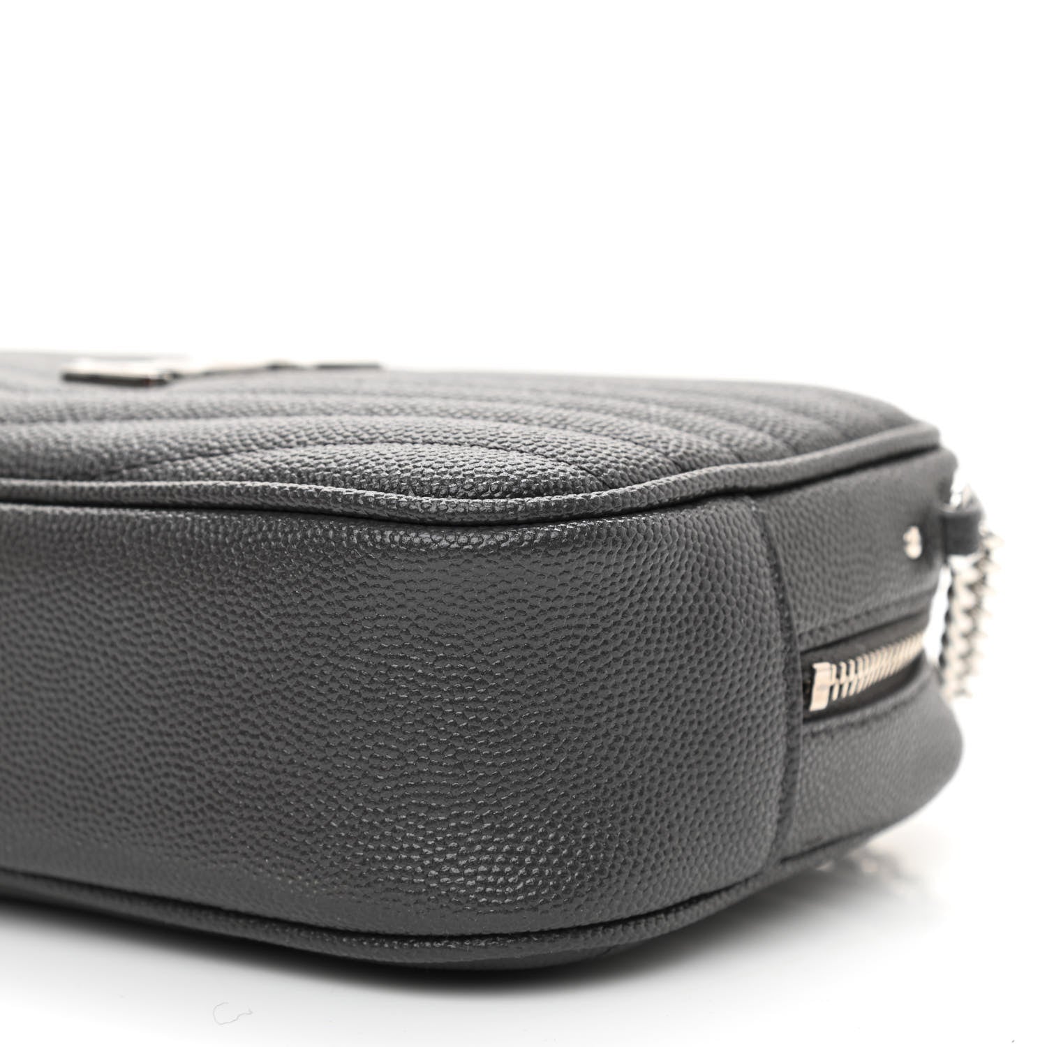 Saint Laurent Grain De Poudre Matelasse Monogram Mini Lou Camera Bag Asphalt 8 of 8