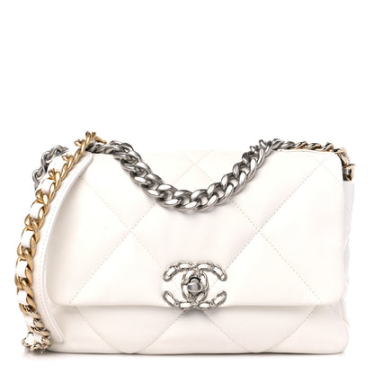 Chanel Lambskin Quilted Medium Chanel 19 Flap White 1 of 10