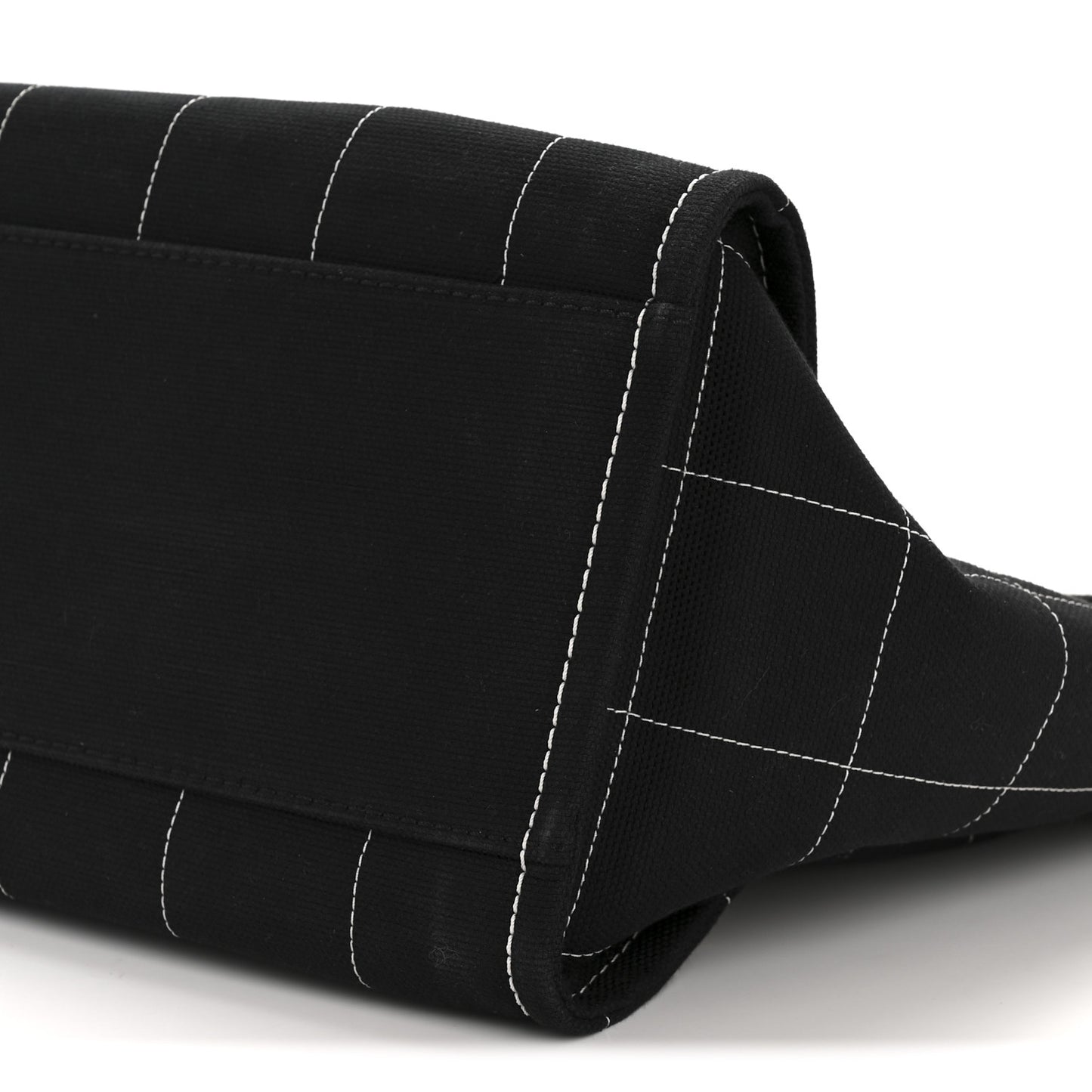 Cotton Medium Deauville Tote Black White