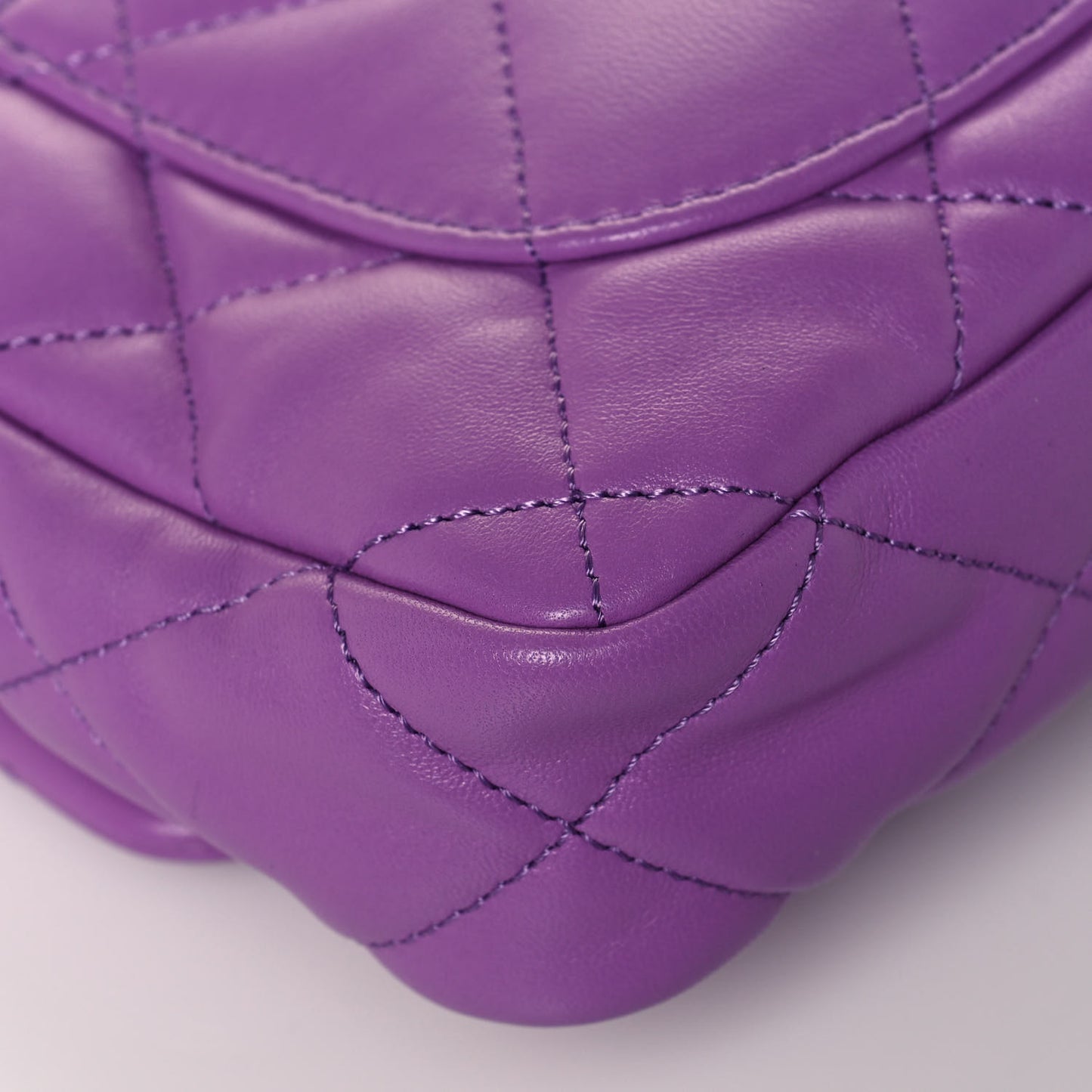 Lambskin Quilted Small CC Funky Town Flap Purple