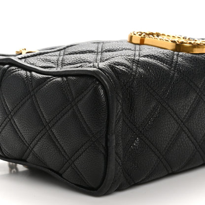 Marc Jacobs Grained Calfskin Quilted Double Stitched The Status Shoulder Bag Black 9 of 9