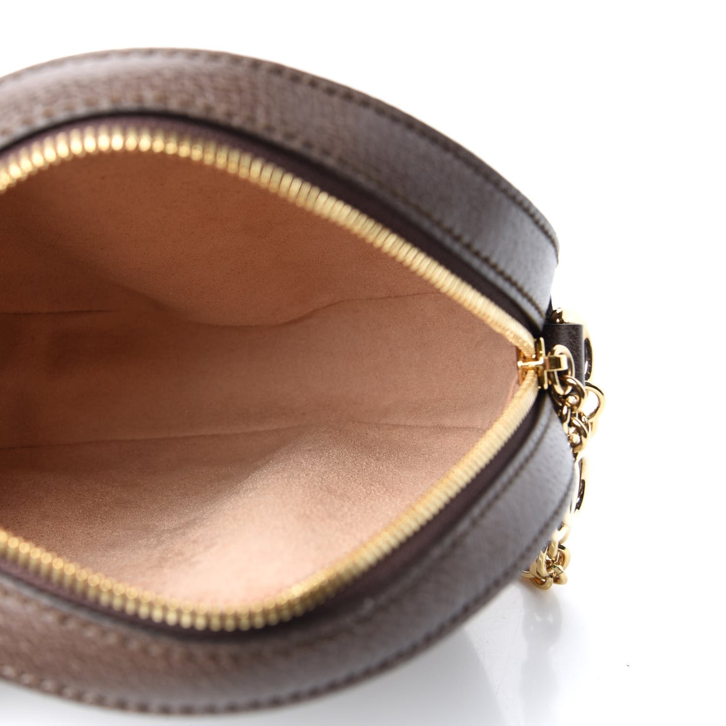 GG Supreme Monogram Web Mini Ophidia Round Shoulder Bag Brown