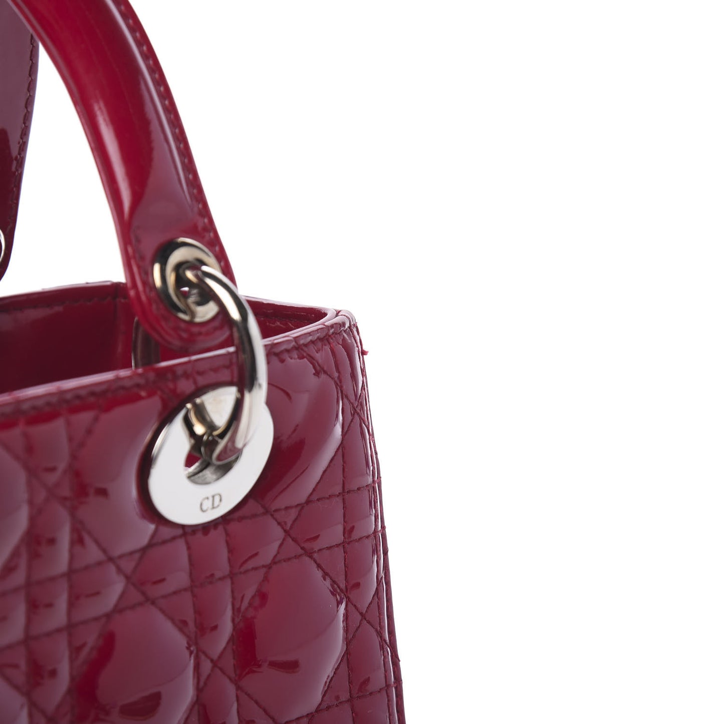 Patent Cannage Medium Lady Dior Red