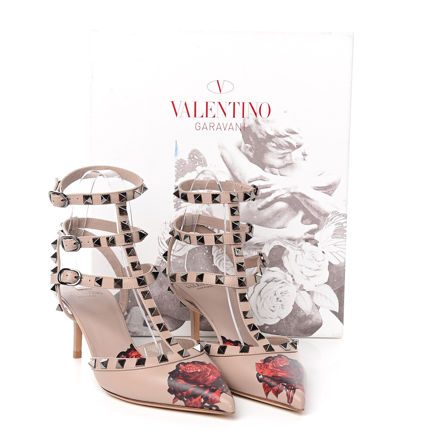 Valentino Garavani X UNDERCOVER Calfskin Rockstud Ankle Strap 65mm Pumps 37.5 Poudre 9 of 9