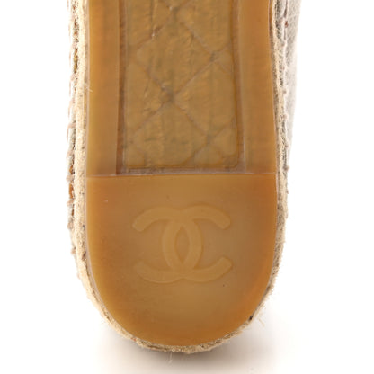 Chanel Linen CC Espadrilles 37 Beige Black 6 of 16