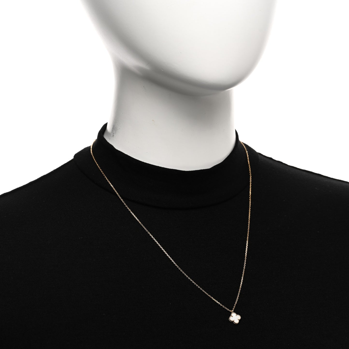 18K Yellow Gold Mother of Pearl Sweet Alhambra Pendant Necklace