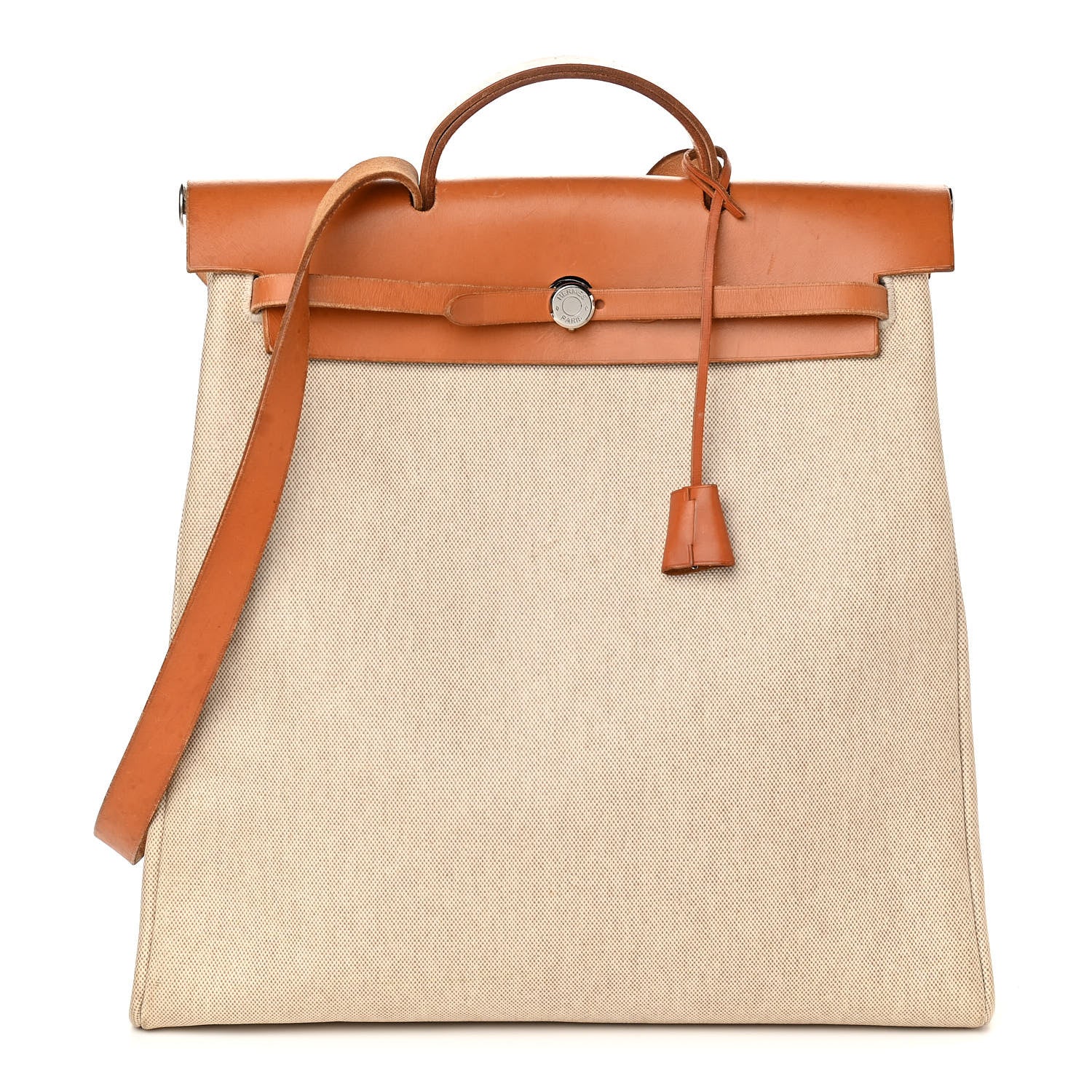 Hermes Vache Hunter Criss Viking Herbag a Dos Retourne Backpack Ecru Beige Naturel 1 of 16