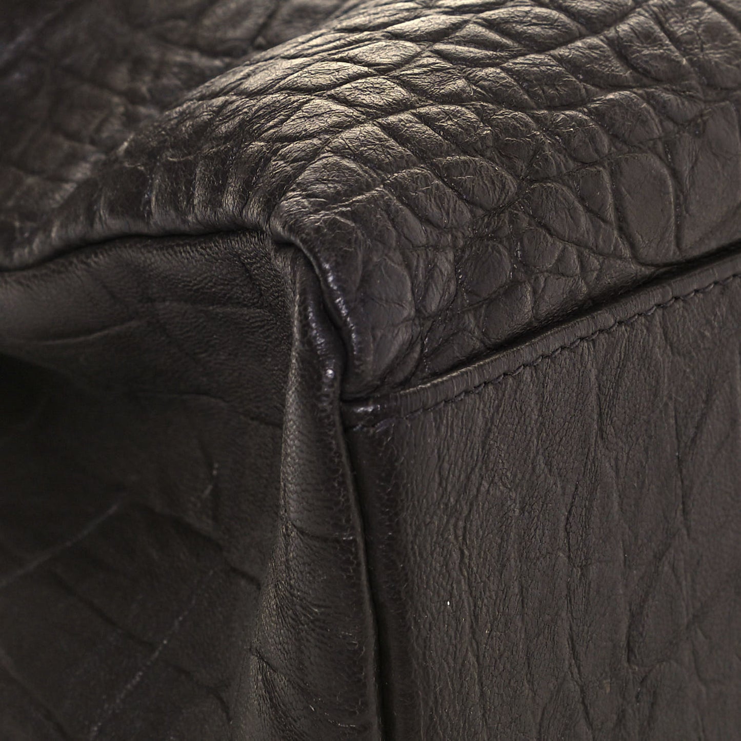 Calfskin Crocodile Embossed Medium West Hollywood Monogram Fold-Over Grey