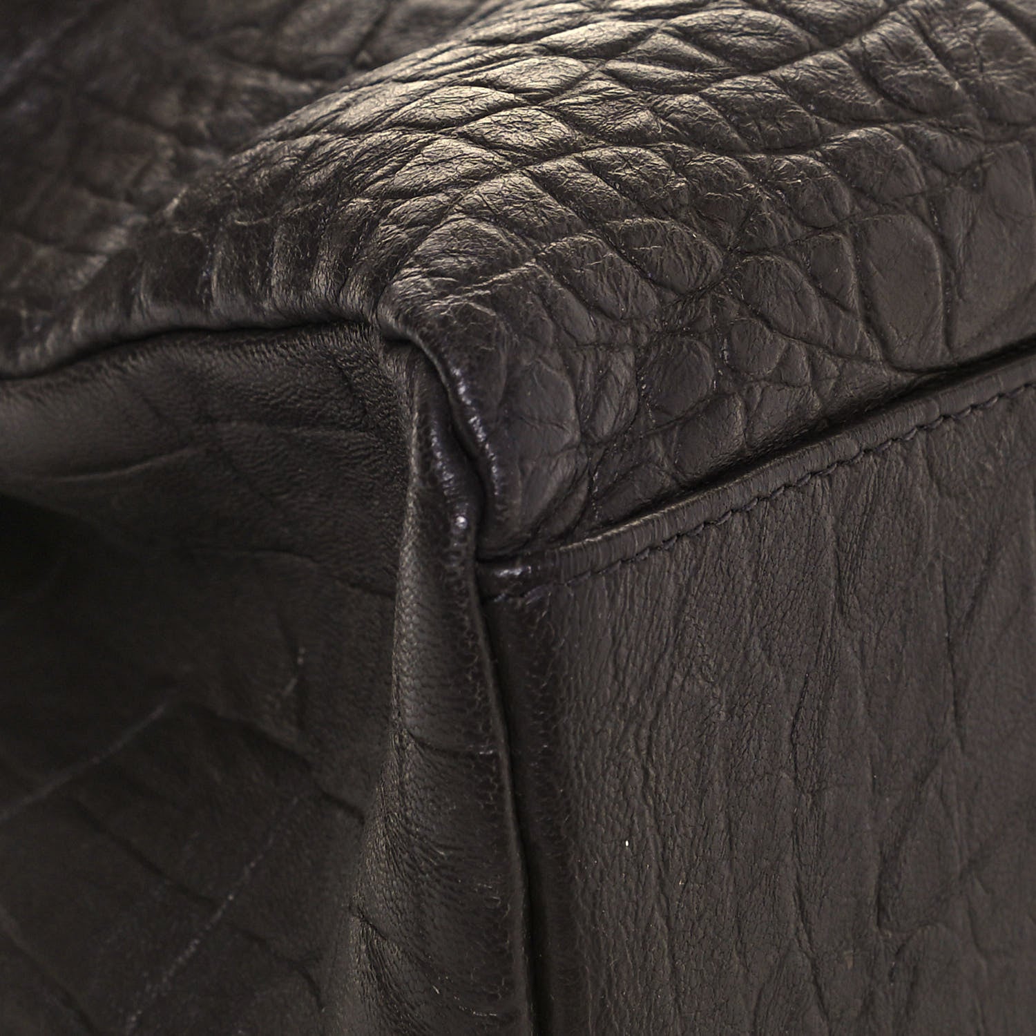 Saint Laurent Calfskin Crocodile Embossed Medium West Hollywood Monogram Fold-Over Grey 8 of 17