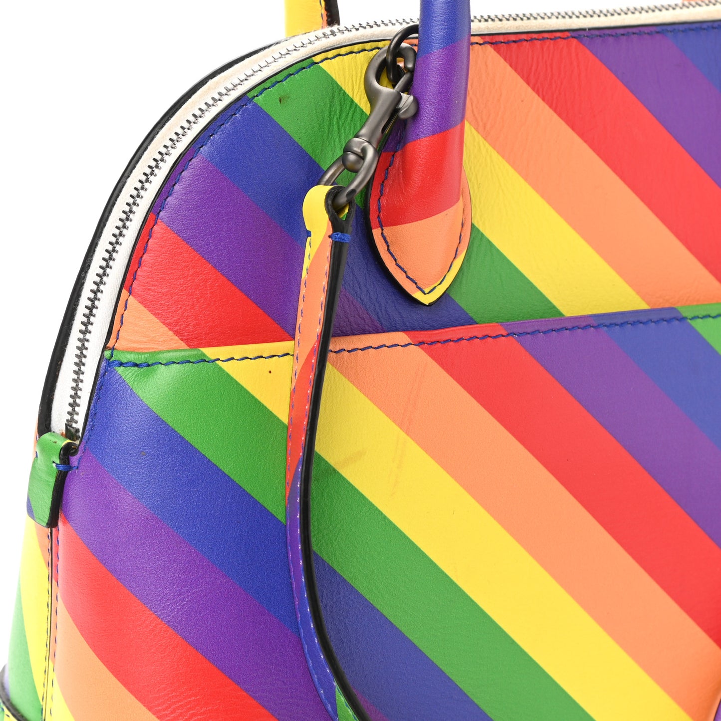 Smooth Calfskin Logo Rainbow S Ville Top Handle Bag Multicolor