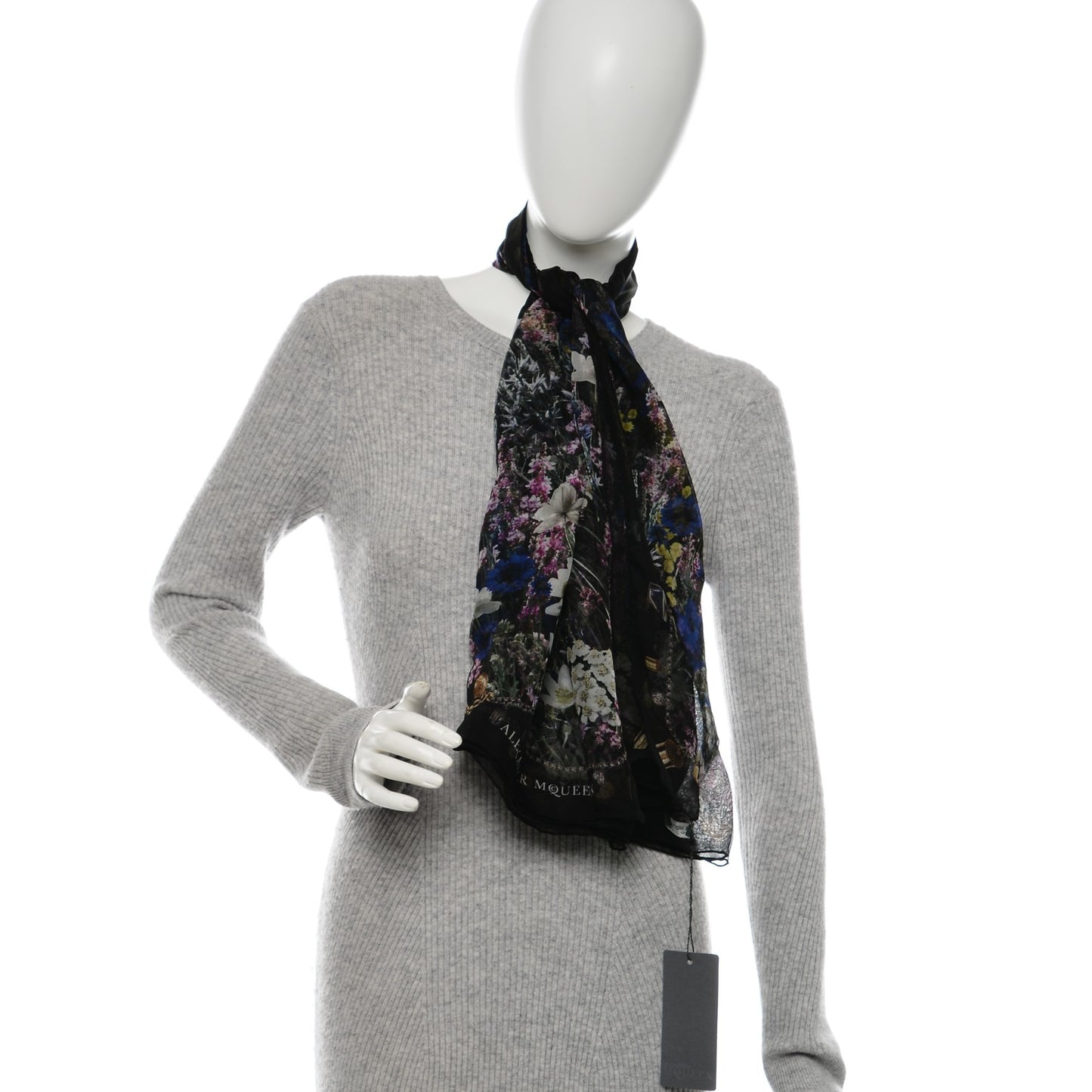 Silk Chiffon Wild Meadow Shawl Black