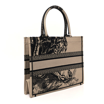 Christian Dior Canvas Embroidered Medium Book Tote Brown Black 2 of 8