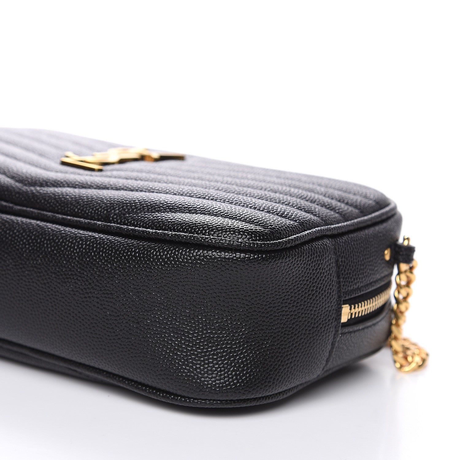 Saint Laurent Grain De Poudre Matelasse Monogram Mini Lou Camera Bag Black 9 of 10