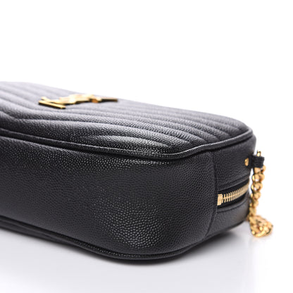 Saint Laurent Grain De Poudre Matelasse Monogram Mini Lou Camera Bag Black 9 of 10