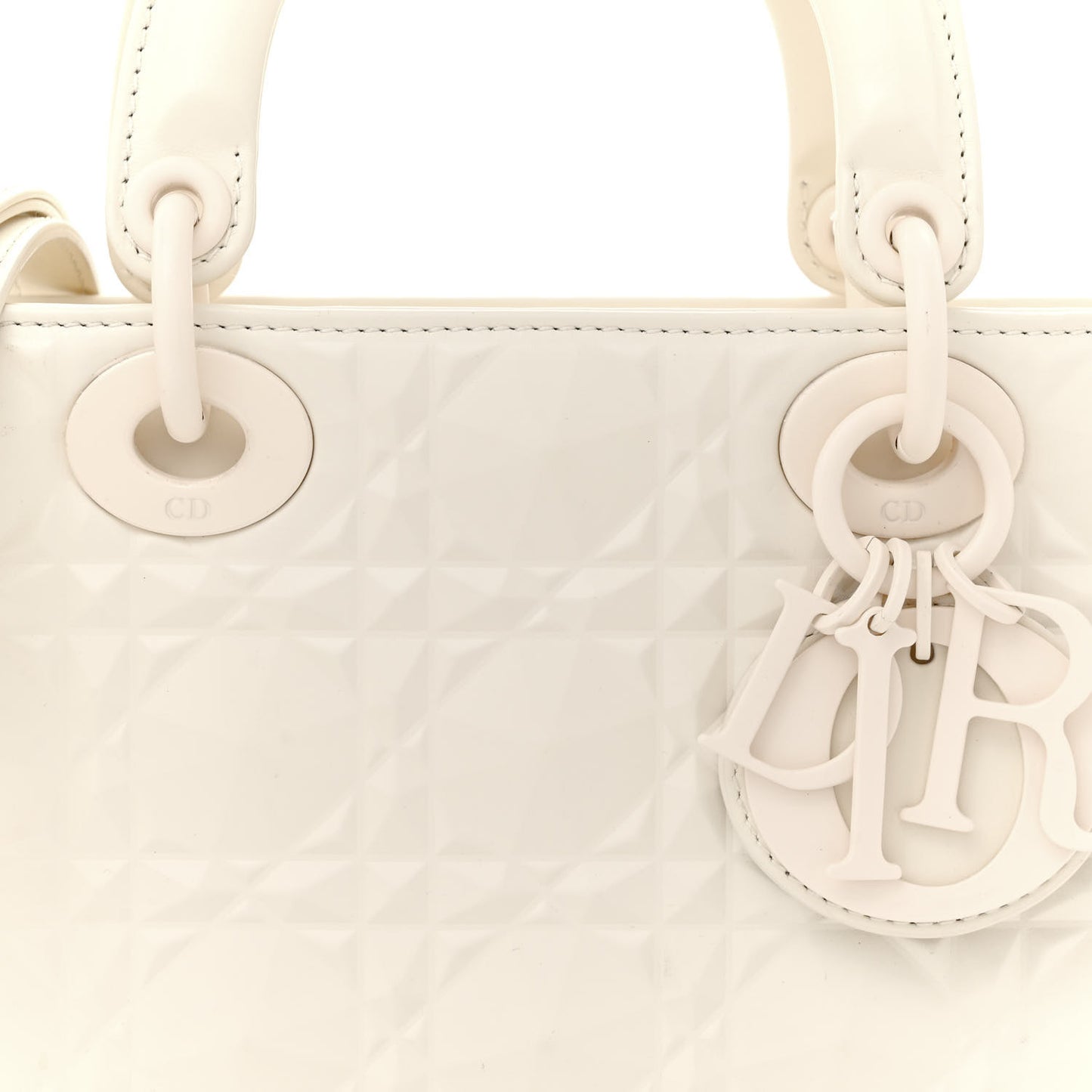 Calfskin Cannage Diamond Medium Lady D-Joy Latte