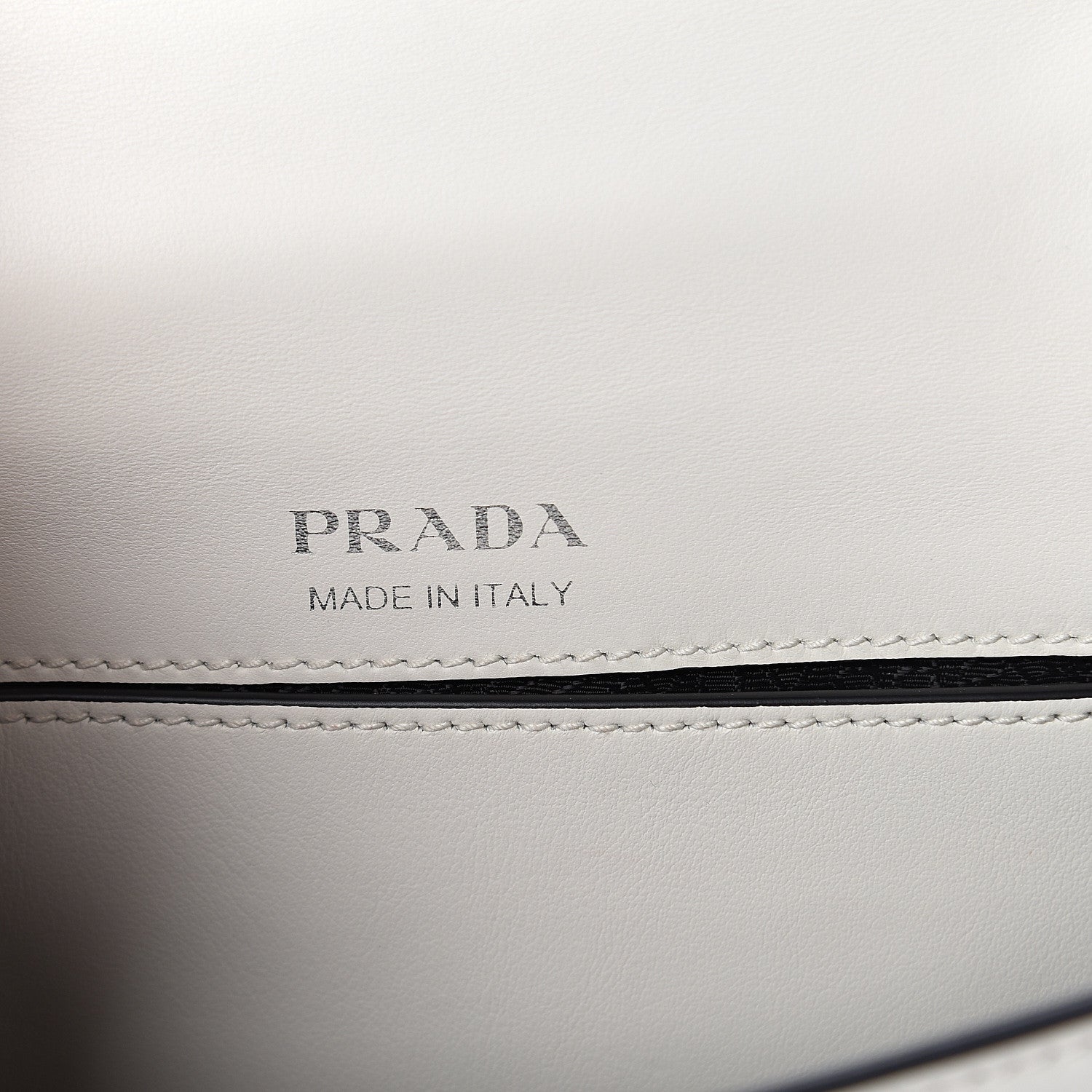 Prada City Calf Plex Ribbon Bag White Black 5 of 7