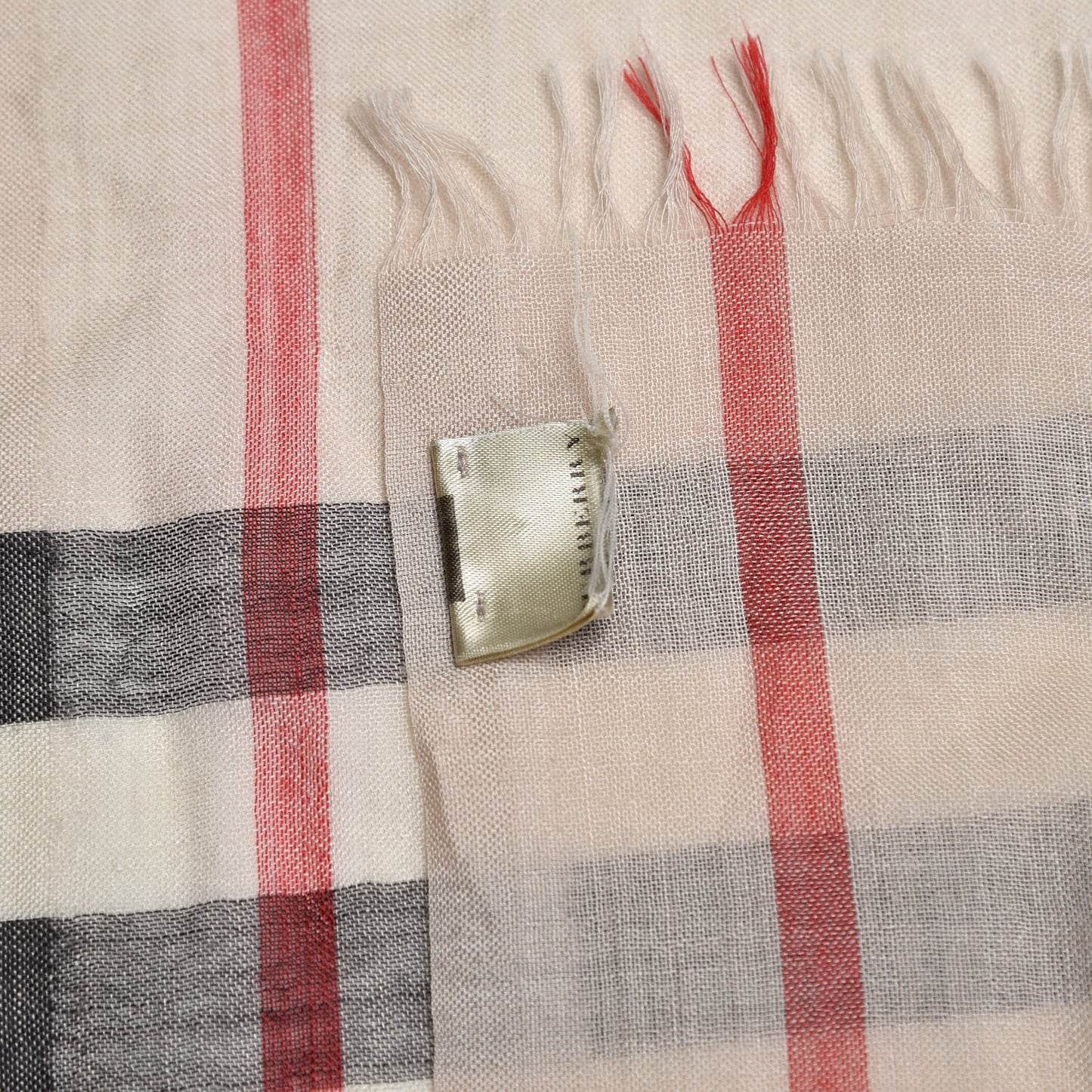 Wool Silk House Check Lightweight Scarf Stone