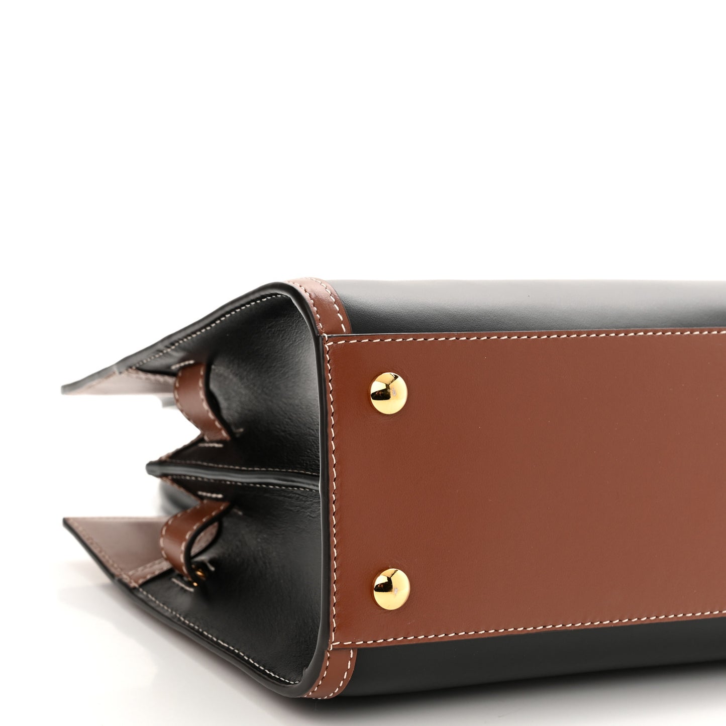 Calfskin Vintage Check Mini Two Handle Title Bag Black
