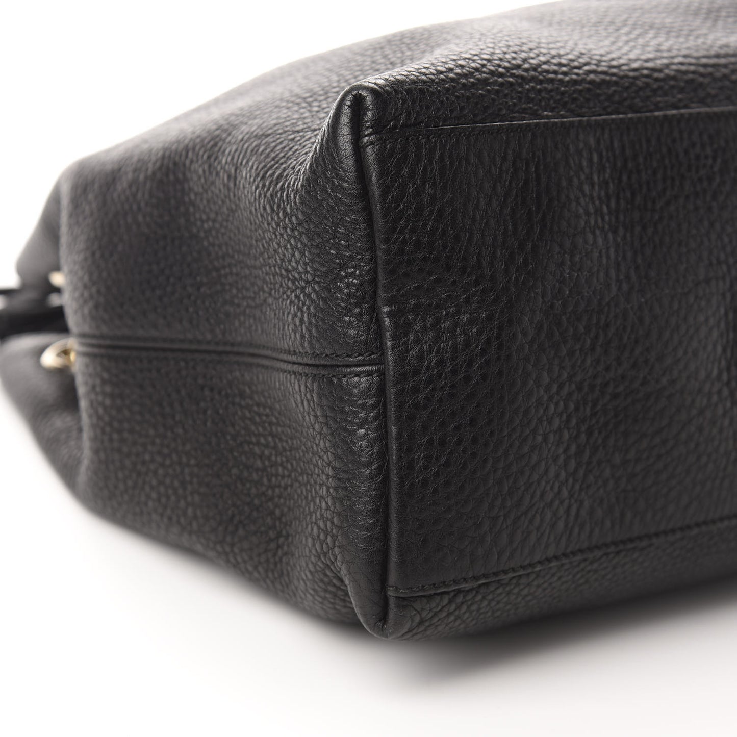 Pebbled Calfskin Medium Soho Chain Shoulder Bag Black