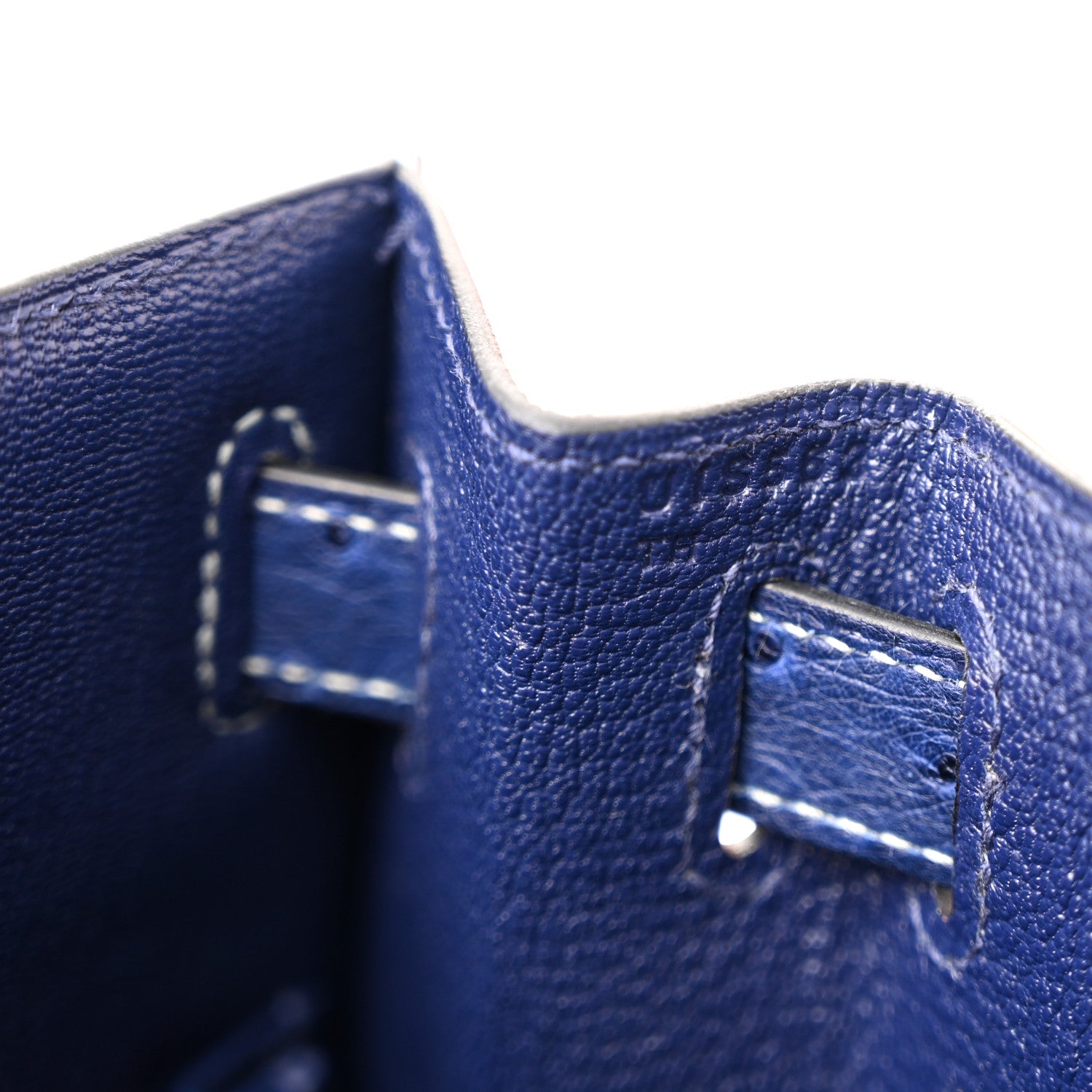 Hermes Ostrich Horseshoe Kelly Sellier 28 Bleu Iris 7 of 11