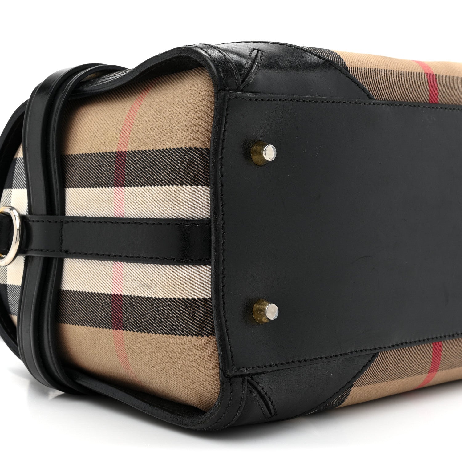 Burberry House Check Bridle Calfskin Medium Alchester Bowling Bag Black 9 of 21