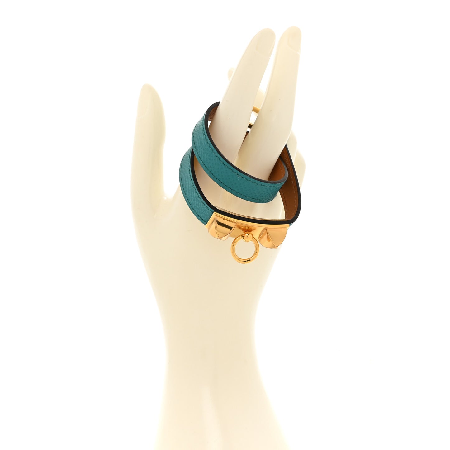 Epsom Rivale Double Tour Bracelet XS Bleu Paon