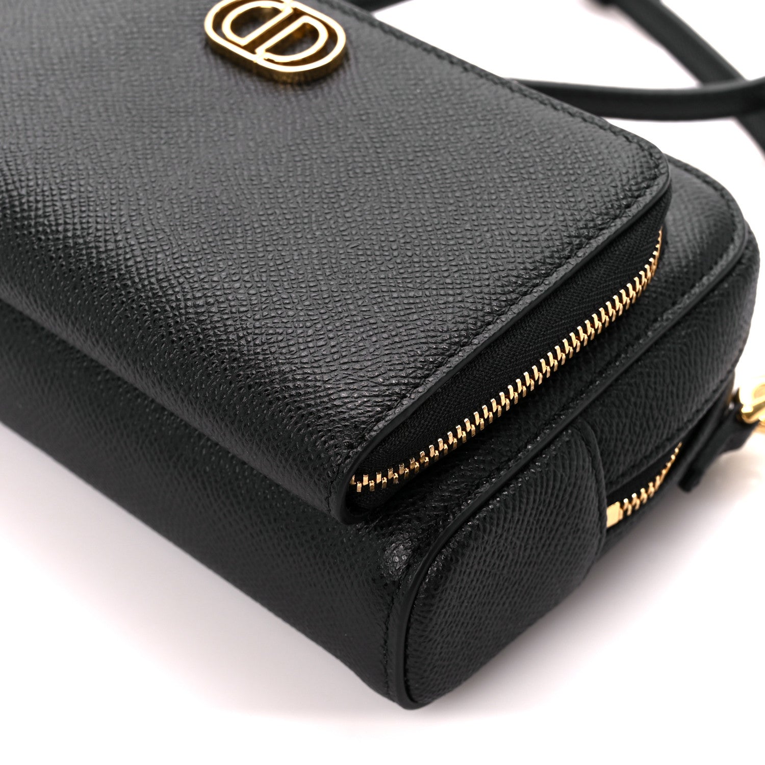 Christian Dior Grained Calfskin Caro Double Pouch Black 11 of 11