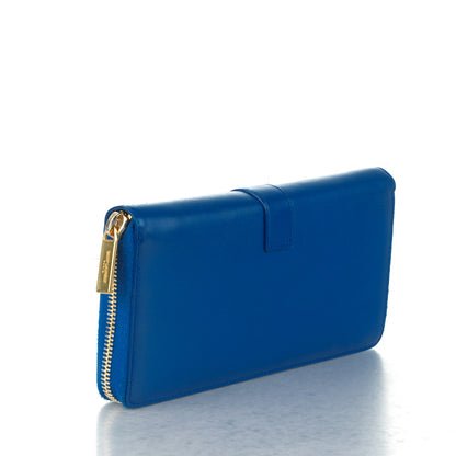 Saint Laurent Calfskin Classic Y Ligne Zip Around Wallet Blue 3 of 7