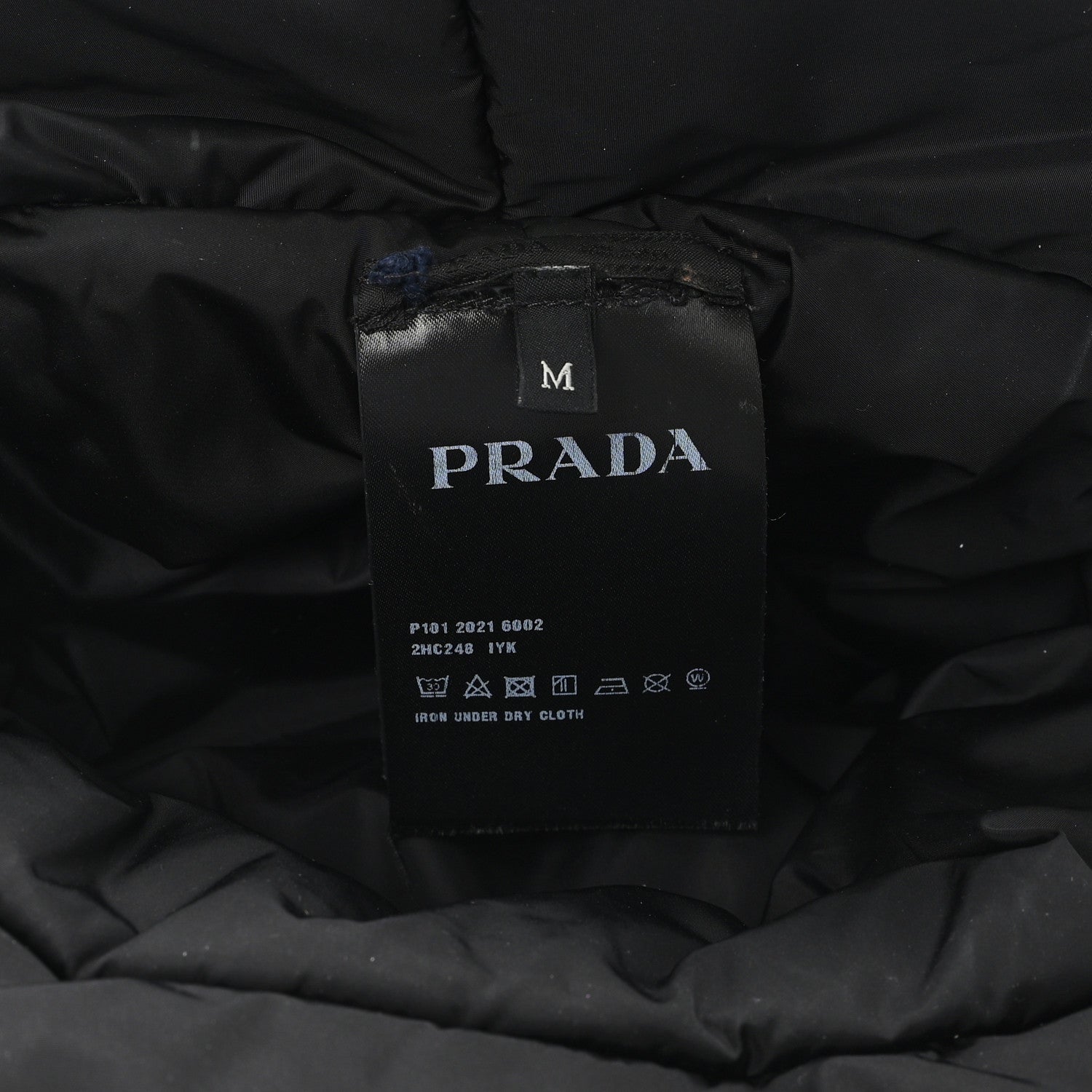 Prada Re-Nylon Metal Triangle Logo Padded Bucket Hat M Black 9 of 10