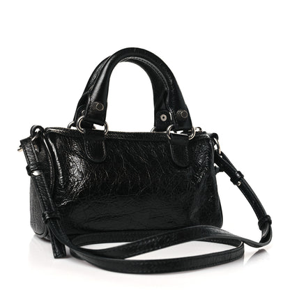 Balenciaga Agneau Arena Crystal Neo Nano Cagole Handbag Black 4 of 12