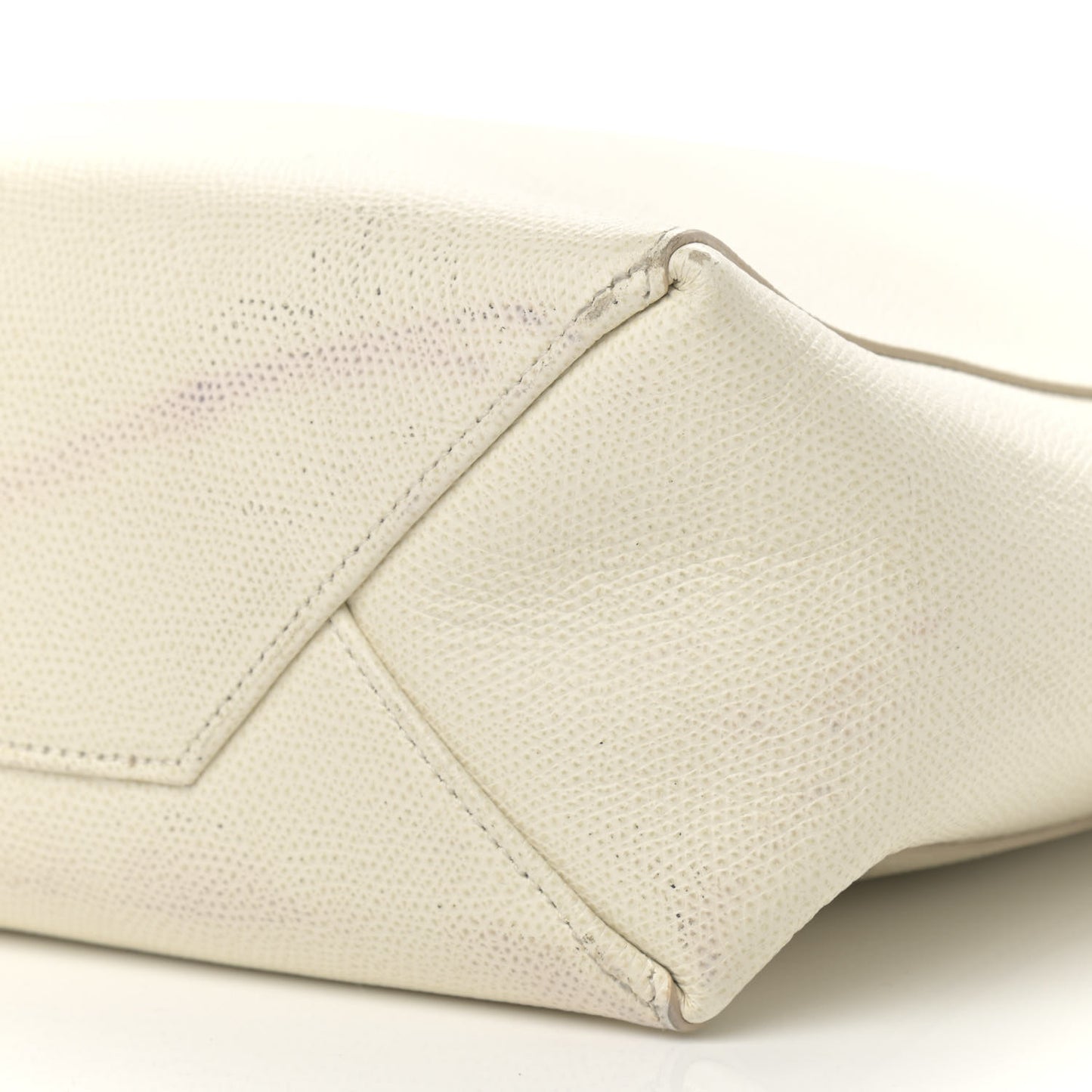 Grained Calfskin Small Vertical Cabas Cream