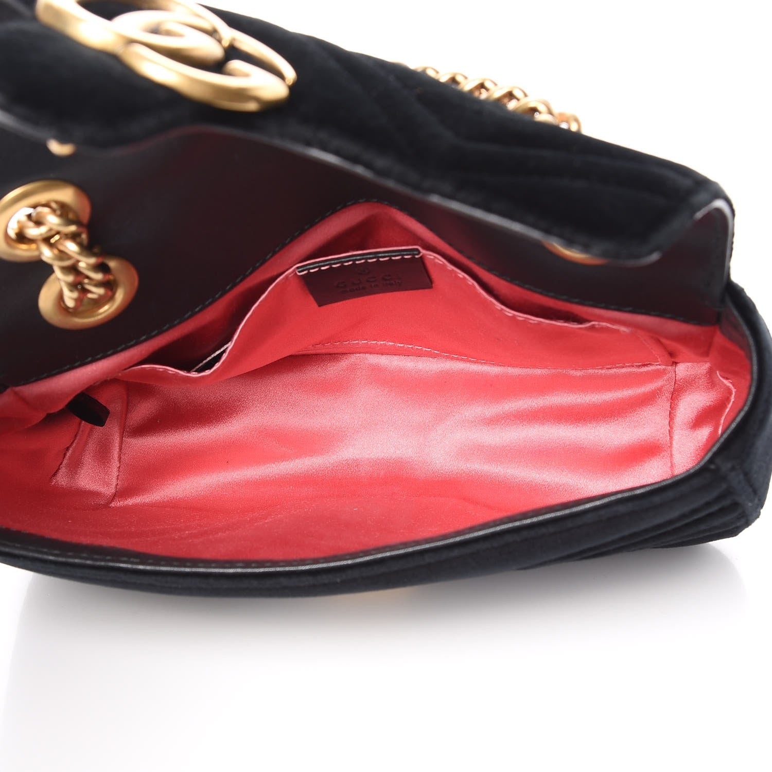 Gucci Velvet Matelasse Mini GG Marmont Shoulder Bag Black 5 of 13