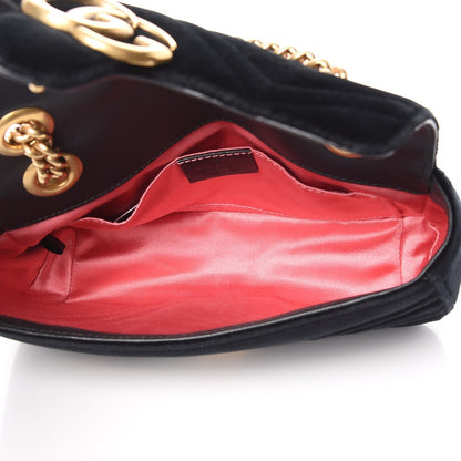 Gucci Velvet Matelasse Mini GG Marmont Shoulder Bag Black 5 of 13