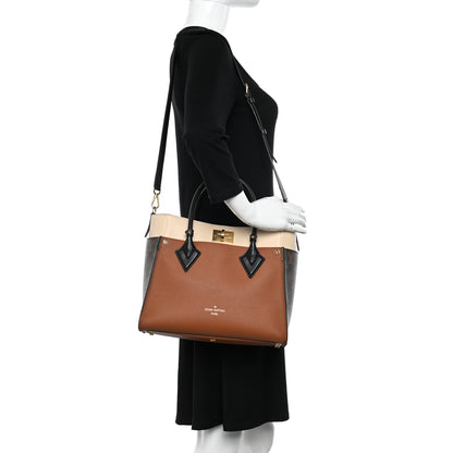 Louis Vuitton Calfskin Monogram On My Side MM Chataigne 2 of 11
