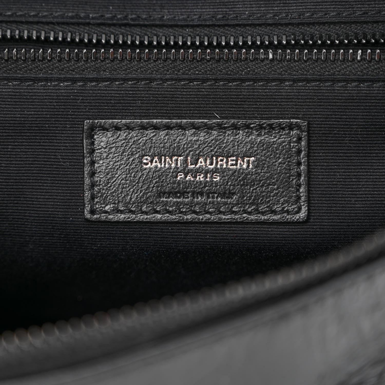 Saint Laurent Crocodile Embossed Calfskin Matelasse Monogram Baby Niki Shoulder Belt Bag Black 6 of 10