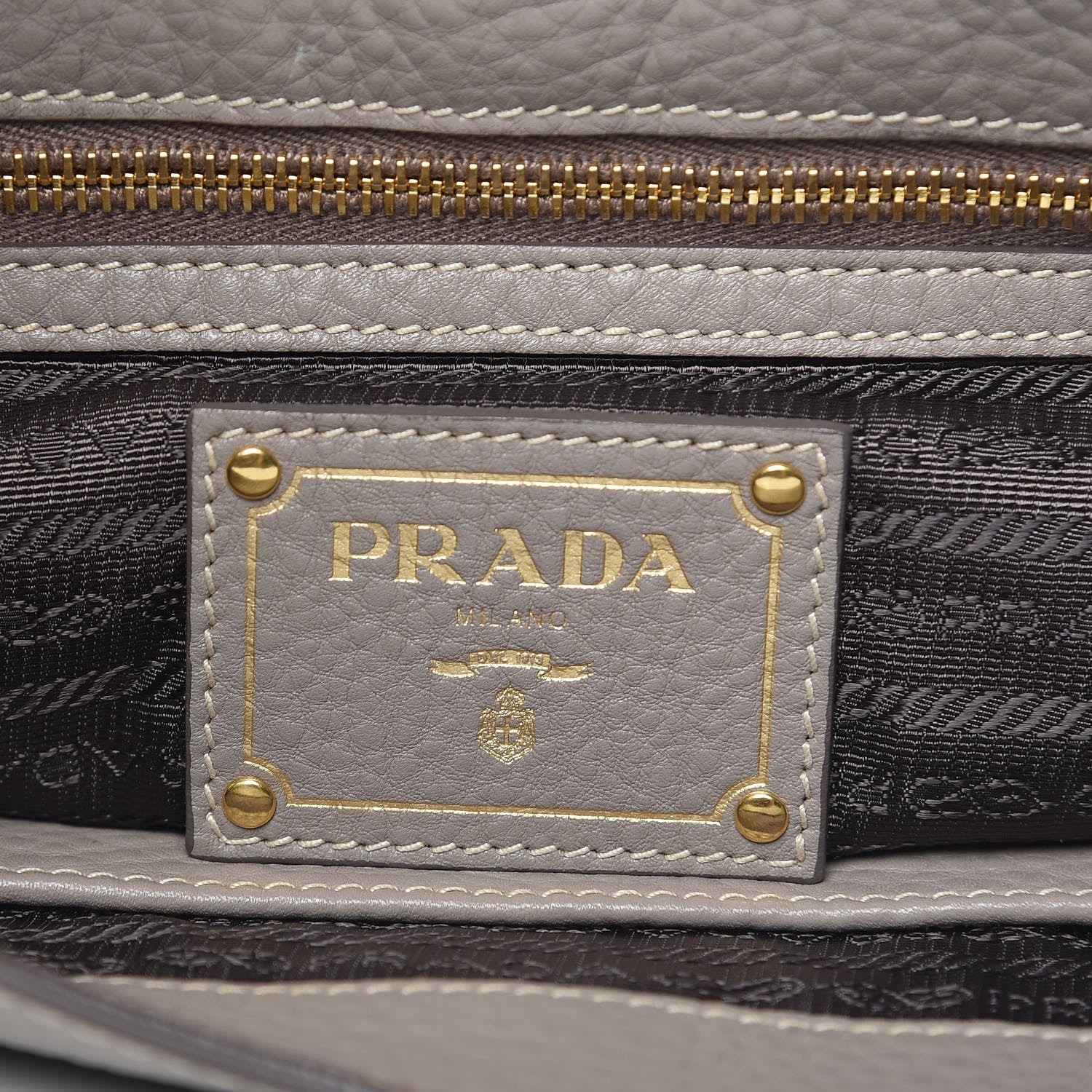 Prada Vitello Daino Flap Shoulder Bag Argilla 6 of 7