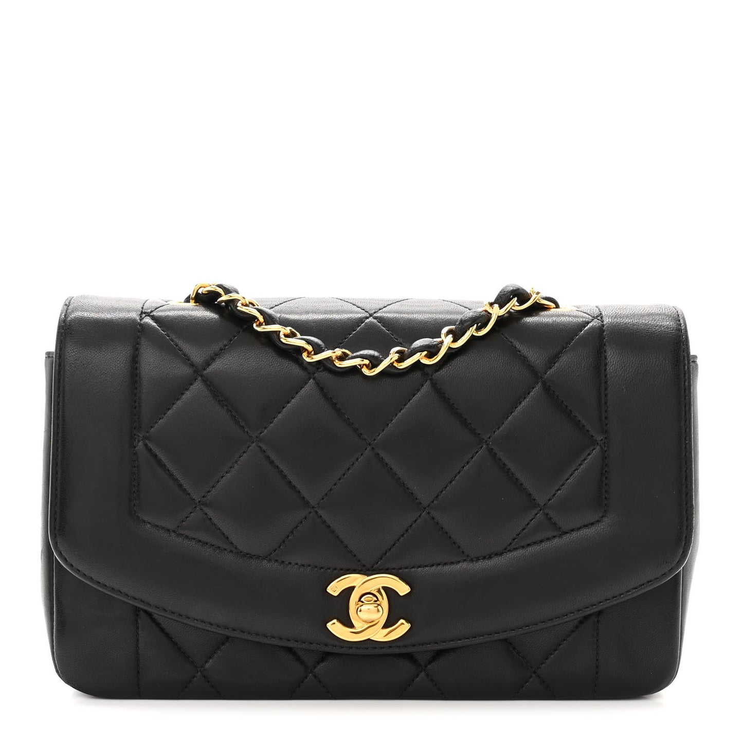 Lambskin Quilted Small Single Flap Black